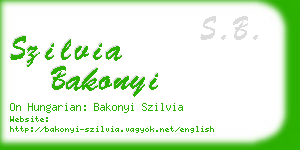 szilvia bakonyi business card